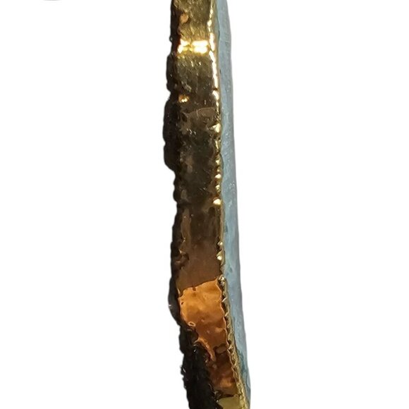 Grey Blue Natural Druzy Agate Pendant Necklace - Picture 6 of 7